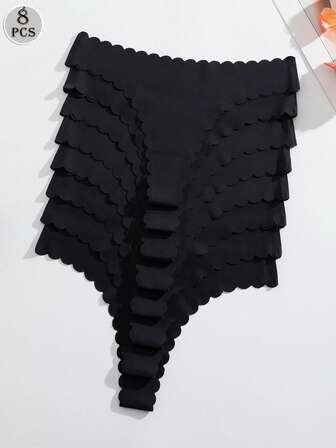 8 st svarta sömlösa mjuka komforttrosor