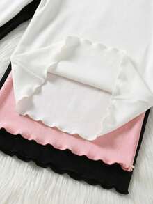 SHEIN 3件套 女童休闲舒适高领长袖T恤