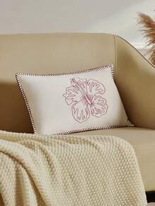 1个格子图案抱枕套，尺寸45x45厘米，装饰枕套，适用于床、沙发、长椅，波西米亚风装饰靠垫，卧室客厅适用，天鹅绒方形欧式枕套，黑红色 - 白色 - 查看 8