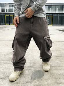 Manfinity EMRG 宽松牛仔裤 - 淺灰色 - 查看 6