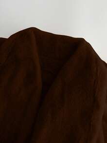 Elenzga Women's New Autumn/Winter Fuzzy Shawl Collar Long Sleeve Cardigan - Coffee Brown - View 5