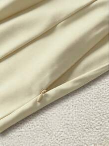 GlowEve Striped Shirt & Asymmetric Pleated Skorts, Elegant 2-Piece Set For Women - Khaki - View 4