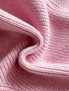 Playful Pals 女婴高领长袖简约时尚休闲毛衣，适合寒冷天气户外玩耍和日常穿着，秋冬季 - 粉色 - 查看 8