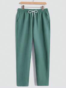 Manfinity Homme 2pcs Men's Casual Solid Color Shirt & Pants Set - Green - View 7