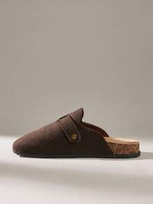 Solecia Women's Autumn/Winter 2025 Vintage Closed Toe Fluffy Flat Slippers, Comfortable Slip-On Shoes - Dark coffee - View 4