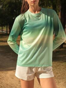 SHEIN In My Nature 女士扎染印花圆领户外长袖T恤 - 彩色 - 查看 5