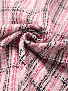 GlowEve CURVE Plus Size Women Wool Blend Button Decor Pencil Skirt - Pink - View 6