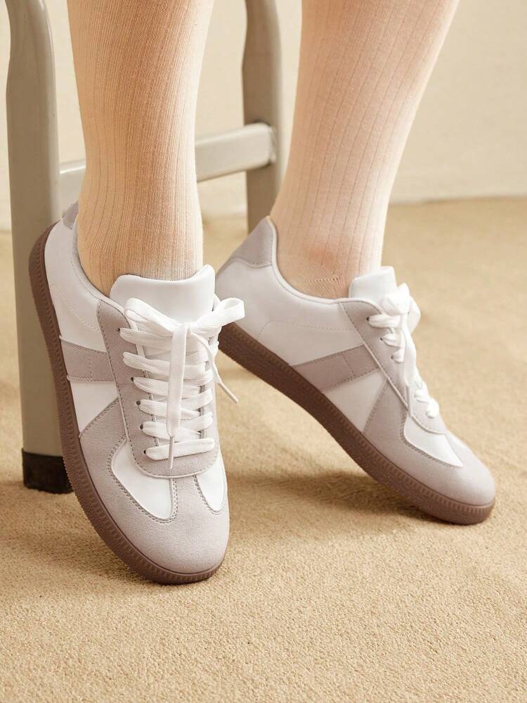 CUCCOO EASI New Spring Women's German Training Shoes, Vintage Sporty Casual Flat Sneakers In White School Supplies Back To School Fall New Year Holiday Shoes For Women Sneakers Easter Trainers