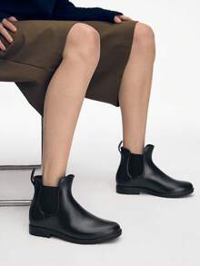 CUCCOO BIZCHIC Botas de lluvia de tobillo con slip-on para mujer - Negro - Ver 7