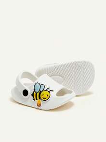 Cozy Pixies 1 Đôi dép đế bằng chống trượt họa tiết ong dễ thương cho trẻ sơ sinh, giày lười thoáng khí cho bé - trắng - Xem 7