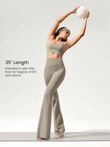 GLOWMODE 35英寸 FeatherFit™ Go Groove 超长喇叭紧身裤 低冲击瑜伽普拉提工作室日常休闲装