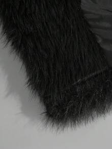 PAVTROS Manfinity Streetrush Men's Street-Style Popular INS Matching Men Jackets And Coats,Fur,Streetwear,Winter Jacket,Warm Winter Outfits, Christmas Outfits,Boy Friend Gifts Emo Jacket Goth Jacket Black Jacket Fur Jacket - Black - View 5