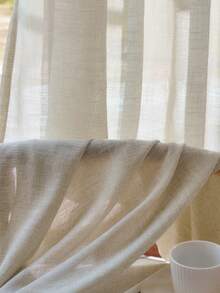 1/2 Rèm cửa sổ Bohemian, Rèm cửa sổ bằng vải lanh mờ đục và trong suốt, Thích hợp cho phòng ngủ, phòng ăn hoặc rèm cửa sổ nhà bếp, Rèm trang trí ngăn cửa sổ hình vòm, Trang trí mùa thu, Trang trí mùa thu, Trang trí phòng - Màu cát - Xem 3