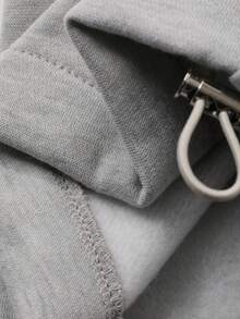 DAZY Celana Jogging Wanita Longgar dengan Pinggang Dua Lapis dan Panel Warna Kontras - Grey - View 5