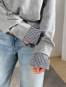 Easowa Women's Drawstring Hooded Zip-Up Contrast Color Block Casual Pullover Sweatshirt, Comfortable For Sports And Home Wear, Autumn/Winter - Multicolor - View 4