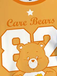 SHEIN X Care Bears Áo thun cổ tròn tay ngắn in hình gấu và số cỡ lớn mùa hè - trắng - Xem 7