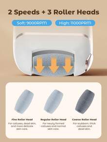 Teckwe 足部繭皮去除工具，可水洗足部護理工具，便攜式電動足部磨腳皮修腳工具，適用於男女去除死皮、硬皮、繭皮 - 彩色 - 查看 3