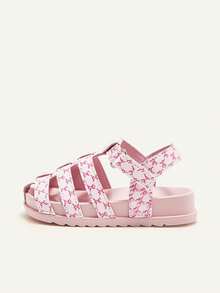 Cozy Pixies 1 双夏季时尚百搭可爱幼儿软底轻便包头粉色公主风格蝴蝶结婴儿平底凉鞋 - 粉色 - 查看 3