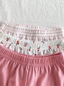 SHEIN Vintaside Kids 6件套女婴新生儿幼儿0-3岁春夏新款可爱兔子纯色条纹T恤短裤套装 - 粉色 - 查看 11