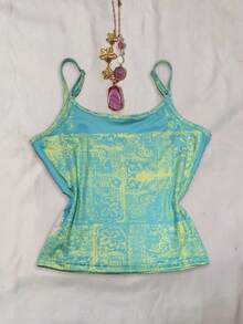 SHEIN Digital Print Fashionable Minimalist Women's Camisole, Gift For Friends - Multicolor - View 2