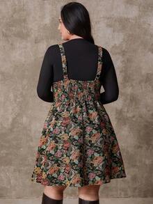 Juhart Váy midi không tay jacquard thanh lịch cỡ lớn dành cho đi làm - Nhiều màu - Xem 2