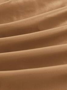 Siren Gaze 女士真皮上衣，时尚褶皱不对称下摆抹胸设计，适合外出、派对和圣诞节穿着。 - 卡其色 - 查看 4