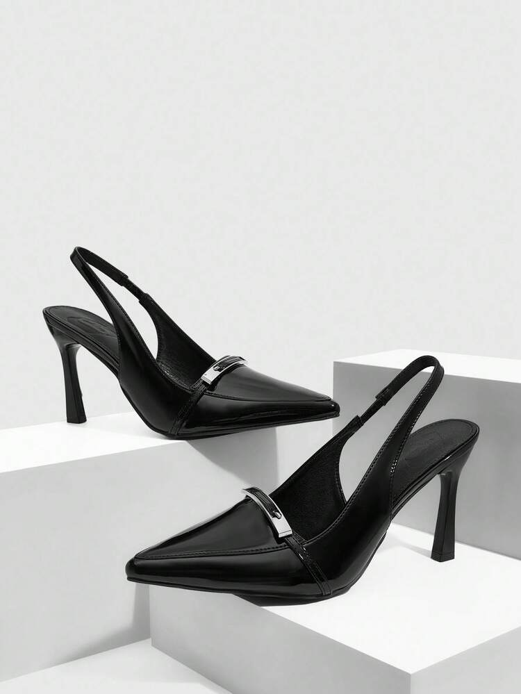 CUCCOO SZL Women's Fashionable Elegant Metal Decor Pointed Toe Pumps For Commuting For Christmas