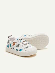 Cozy Pixies 1 Pair Toddler Boys' Cartoon Dinosaur White Fashionable Lace-Up Casual Lightweight Sneakers, Suitable For Daily Wear, Spring/Autumn - Multicolor - View 9
