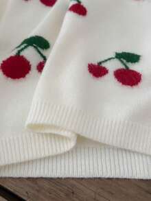 SHEIN Genkimix Kids كنزة صوفية كاجوال أنيقة بطبعة الكرز للفتيات المراهقات، كنزة صوفية للفتيات المراهقات، ملابس كرز جميلة، كنزة صوفية فراولة للفتيات المراهقات، طقم متطابق محبوك للفتيات المراهقات، ملابس شتوية محبوكة للأطفال، كنزة صوفية للفتيات المراهقات، كنزة صوفية محبوكة بأكمام طويلة، كنزة صوفية للفتيات المراهقات، كنزة صوفية شتوية للأطفال، كنزة صوفية محبوكة فتاة طويلة، سترات خريفية للأطفال، ملابس فتاة أطفال شتوية وخريفية، بلوفر للفتيات، كنزة صوفية للنساء بياقة طاقم، كنزة صوفية محبوكة بتصميم كابل، كنزة صوفية كرز - لون مشمشي - مشاهدة 8