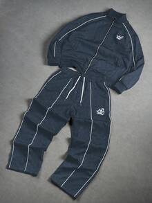 Manfinity EMRG Young, Streetwear, Cool Jacket Set Men S Jogging Set Men S Track Suit Men S Sweat Suit Set Jogging Suits - Blue - View 5