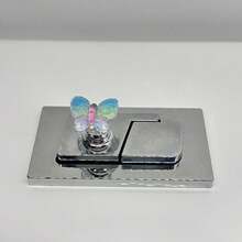 Joivida Colorful Butterfly Toilet Flush Handle, Convenient Press-Style Bathroom Flush Switch For Nail Technicians With Long Nails