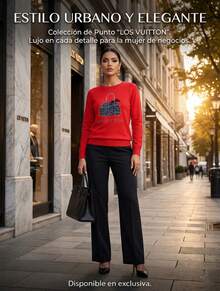 Suéter urbano estilo lujo para mujer, con bordado artesanal de bolso y detalles de cristales brillantes; disponible en siete colores (negro, blanco, tuose, rosa, albaricoque, gris y rojo); tejido ultrasuave de alta densidad, cómodo al contacto con la piel y resistente al uso diario sin formar bolitas; opción en tallas S/M , L/XL para un ajuste favorecedor en distintos tipos de silueta; ideal para looks modernos, combinaciones casuales y conjuntos elegantes. - ROJO - Ver 2