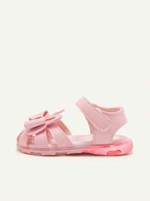 Cozy Pixies Giày sandal phát sáng họa tiết bướm hồng cho bé gái, đế mềm, đơn giản & dễ thương, đa năng, thích hợp để mang trong nhà & ngoài trời vào mùa hè - Hồng - Xem 3
