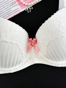 FairyFlirt 1pc Lace Patchwork Supportive Women's Lingerie - White - View 8