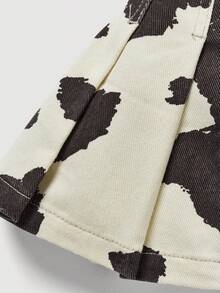 SHEIN Toddler Girls' Colorblock Print Denim Skirt - Multicolor - View 4