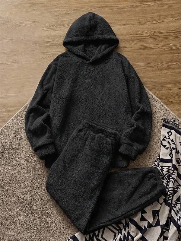 SWAVVY Men's Fashionable Fleece Hooded Sweatshirt Casual Suit, Autumn/Winter