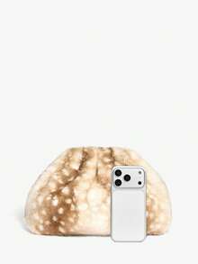 SHEIN SXY Ladies, Women Pink Clutchs, Straw Bag, Pearl, Fashionable, Elegant, Simple, Personalized, Versatile, For Beach, Vacation, Holiday, Summer, Seaside, Date, Daily, Shopping, Afternoon Tea, Party - Apricot - View 5