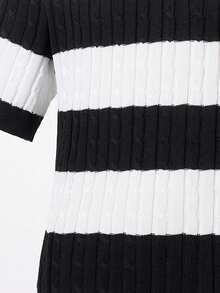 Manfinity Homme Áo thun polo dệt kim tay ngắn kẻ sọc thường ngày dành cho nam - Nhiều màu - Xem 5