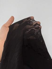 Maweii 大码女士性感镂空连体衣 - 黑色 - 查看 7