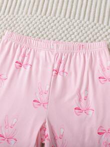 Bộ 4 quần short tay ngắn in họa tiết bướm phong cách múa ballet cho bé gái tuổi teen, màu hồng ngọt ngào, đồ mặc nhà thoải mái & đồ mặc thường ngày, đồ thể thao vừa vặn - Nhiều màu - Xem 8