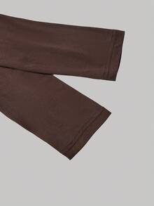 SHEIN MOD Women's 2pcs Women's Scoop Neck Long Sleeve T-Shirts, Earth Tone ,Spring Break Outfits,Summer Holiday Outfits,Valentine's Day,Birthday, Elegant,Retro,Going Out Top Elegant Tops Women Long Sleeve Tops - Multicolor - View 7