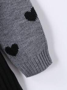 Girls Autumn/Winter Fashion Heart & Bow Knitted Sweater Jacket + Black Skirt 2-Piece Set Girls Dress With Cardigan Sweater Kids Sweaters For Girls Button Girl Clothes Autumn And Winter Clothes Girl S Spring And Autumn Suit Girls Dress Winter Girls Spring And Autumn Suit Girls Winter Dress Set Girl Sweater And Skirt Set - Light Grey - View 7