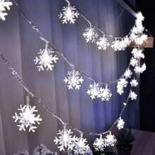 SHEIN LED Snowflake String Lights - Perfect For Wedding, Thanksgiving & Christmas Decor, Cozy Indoor Room Ambiance Christmas Decoration Christmas Tree Gift Decor Thanksgiving Wedding Autumn Decor Birthday Decorations For Gifts Party Supplies Indoor Outdoor - Multicolor - View 17