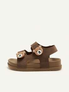 Cozy Pixies 1 Pair Cute Bear Decor Soft Bottom Lightweight Casual Sandals For Baby Boys, Summer - Chocolate Brown - View 10