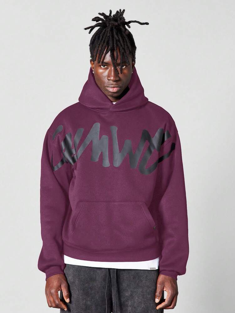 Graphic Logo Pullover Hoodie With Centre Pocket