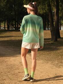 SHEIN In My Nature 女士扎染印花圆领户外长袖T恤 - 彩色 - 查看 4