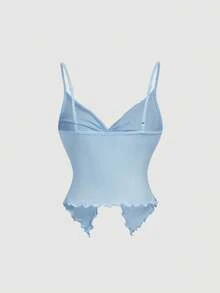 SHEIN MOD Women's Twist Front Crisscross Sleeveless Top,Cute Tops,Light Blue Cami - Baby Blue - View 2