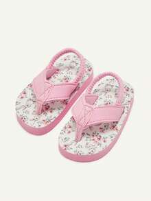 Cozy Pixies 1 Pair Summer Fashion Versatile Beach Vacation Seaside Cute Flip Flops With Elastic Heel Strap & Rabbit Design - Hot Pink - View 5