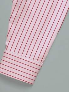 Resyla Camisa de manga larga con estampado de corazones y rayas para mujer - Multicolor - Ver 4