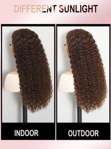 ALL READY WIG Peluca de encaje frontal de cabello humano de onda profunda de 26 pulgadas y 13x4 de densidad 180 con color marrón chocolate, pelucas frontales de encaje ondulado profundo de cabello humano coloreado, peluca sin pegamento con línea del cabello natural para mujer, con el cabello previamente despeinado - S4 - Ver 7